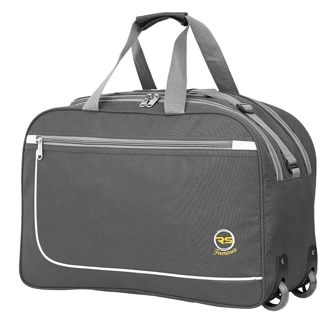 65L Strolley Duffel Bag - Waterproof Polyester Lightweight Luggage with 2 Wheels 