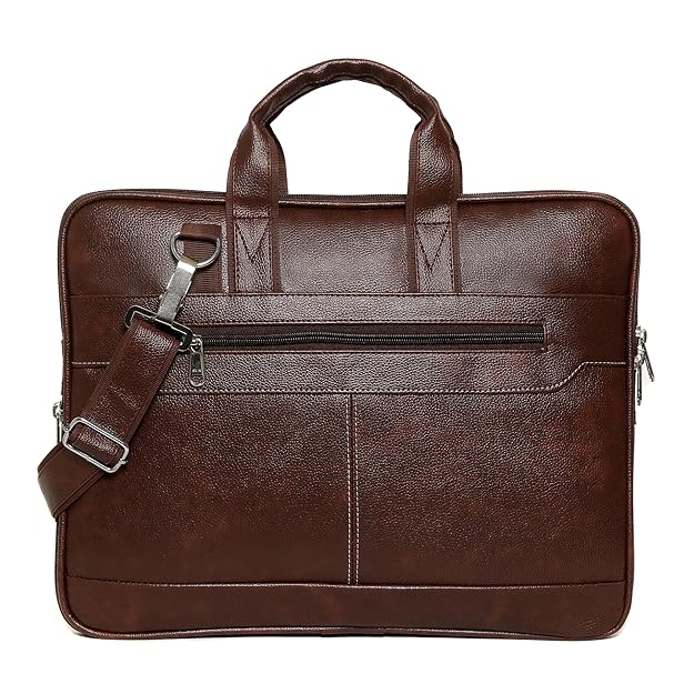 Bagneeds® 14 Inch Laptop Office Bag for Men & Women | Premium Synthetic Leather Business Briefcase | Padded Compartment | Adjustable Shoulder Strap