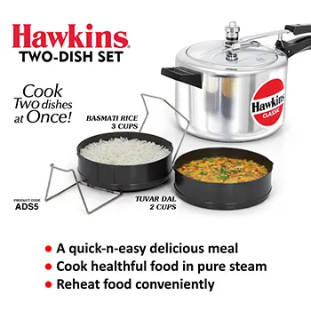 Hawkins Two Dish Hard Anodised Cooker Separator Set - Alternate View