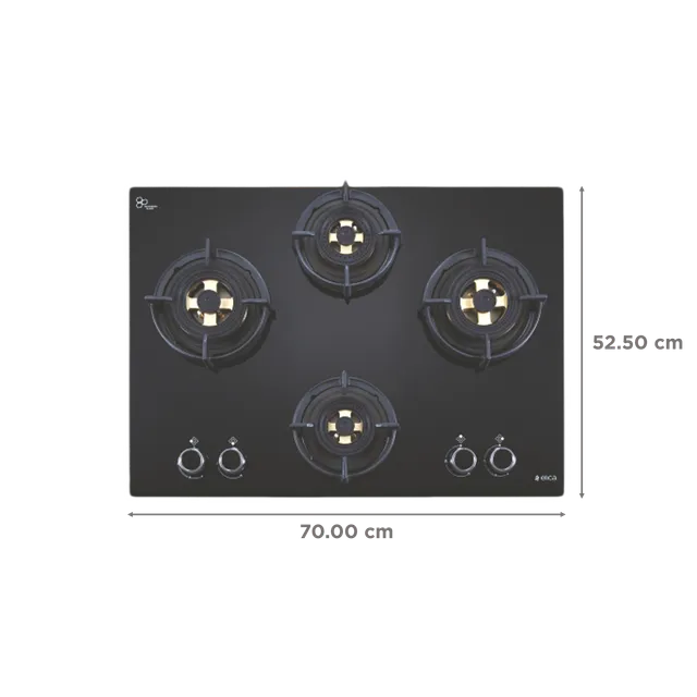 Elica 70 cm 4 Burner Hob Direct Flame Series DFS FB MFC 4B 70 - Alternate View