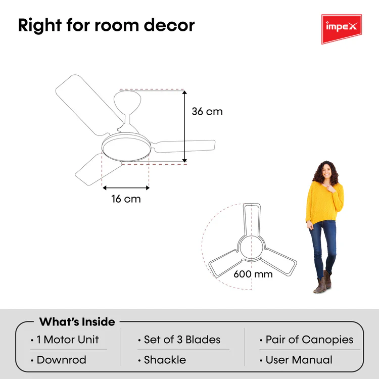 IMPEX High Speed Ceiling Fan , CF34 - Detail View