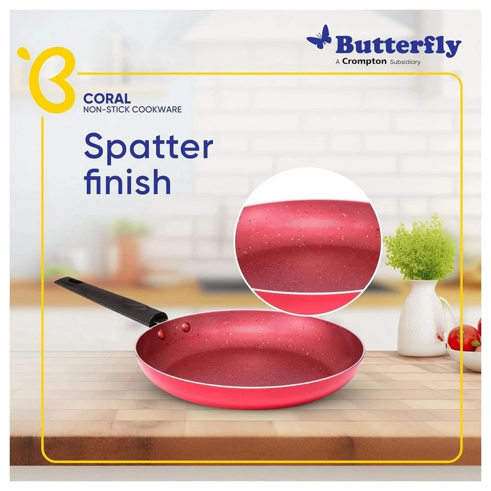 Butterfly Non-Stick Fry Pan 240mm Coral DLX Granite | Durable & Stylish Cookware - Alternate View