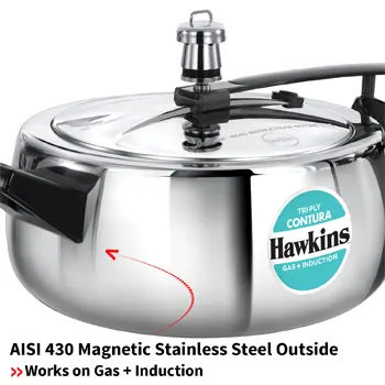 Hawkins Contura Tri-Ply Stainless Steel 3.5 Litre (SSTCO35) - Detail View
