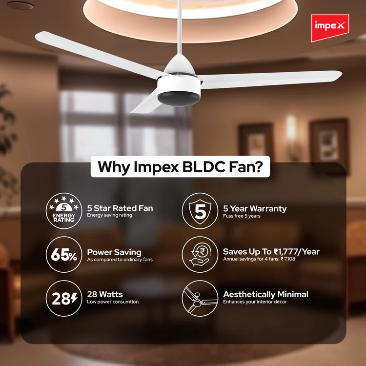 Impex BLDC Ceiling Fan , CF27 - Alternate View