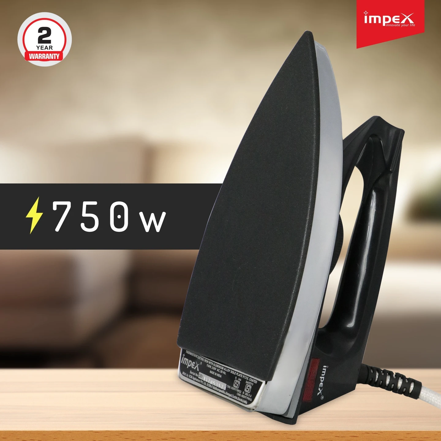 Impex Showy Light Weight Dry Iron Box , DXBW1 - Detail View