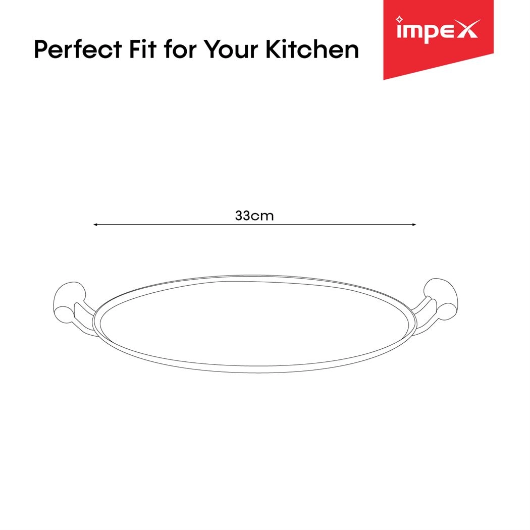 Impex IPT 36 HV Nonstick Aluminium Induction Base Pathiri Tawa - Detail View