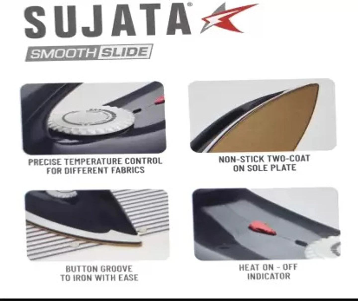 SUJATA Smooth Slide 1100watt 1100 W Dry Iron (MIDNIGHT BLUE) - Alternate View