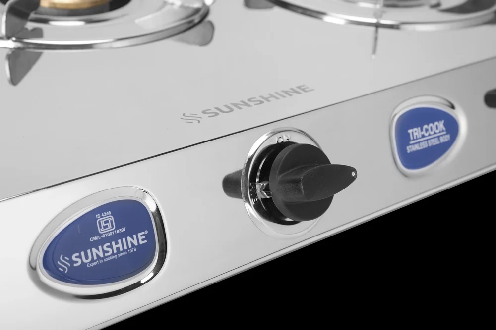 Sunshine Marco Tri Cook 3 Burner Gas Stove, Stainless Steel - Alternate View