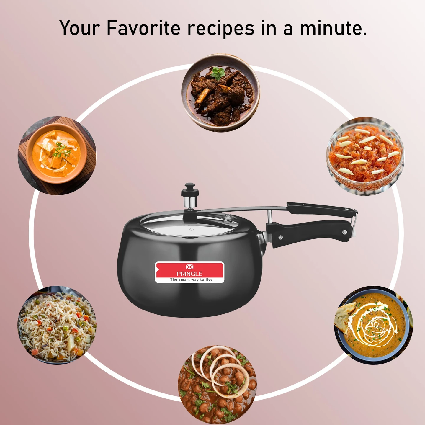 PRINGLE NATURA Hard Anodized 3 L Induction Bottom Pressure Cooker (Hard Anodized) - Detail View
